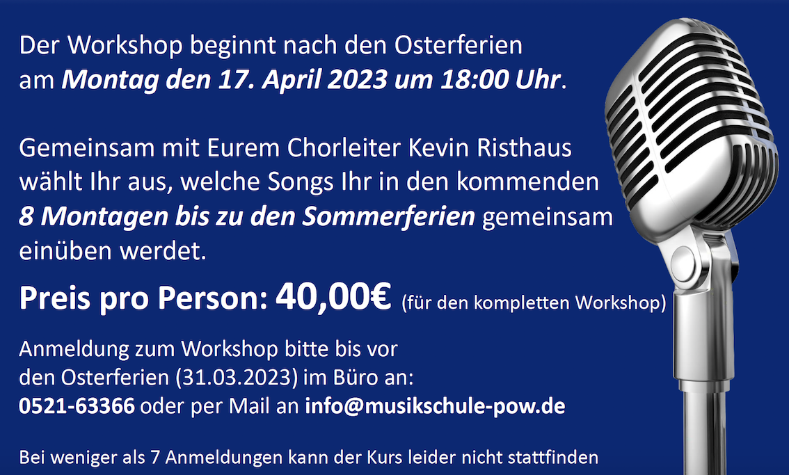 Chorworkshop Jugendliche Text
